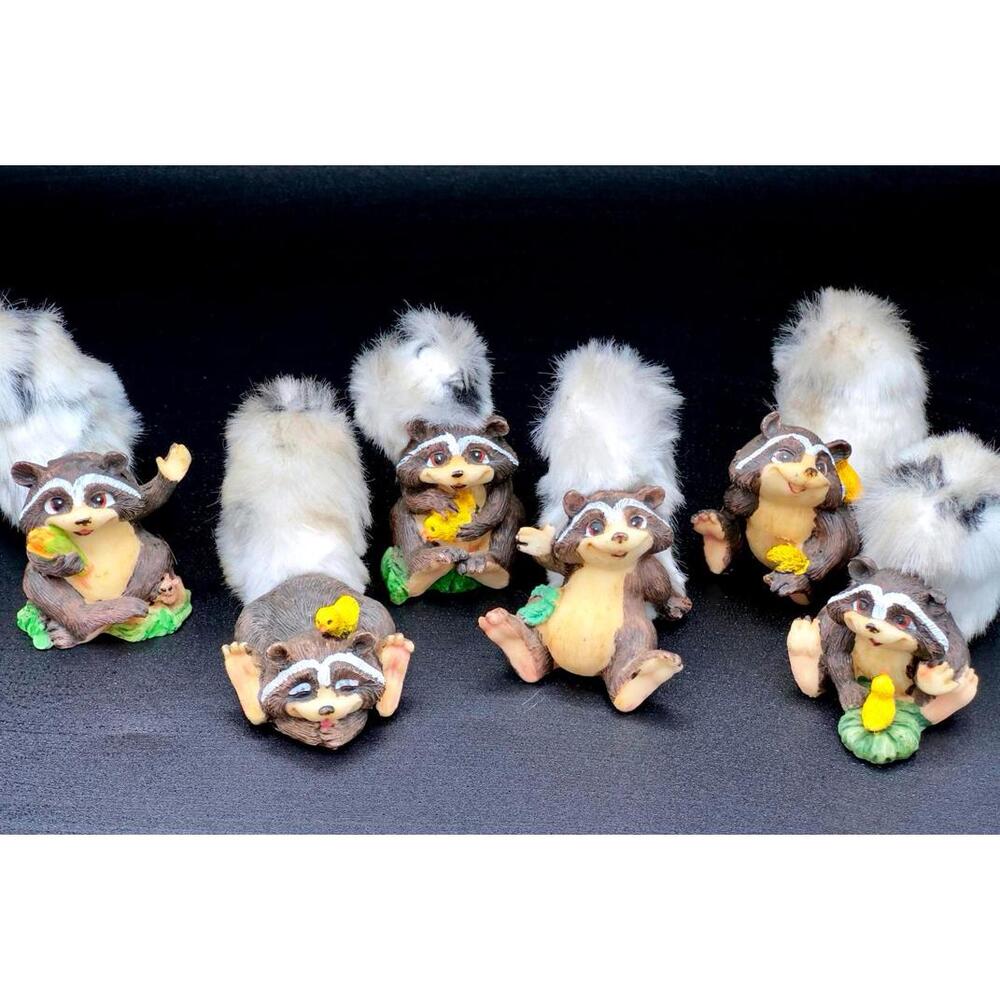 RARE Vintage Collectible Raccoon Figurines Set – HTF Christmas Gift